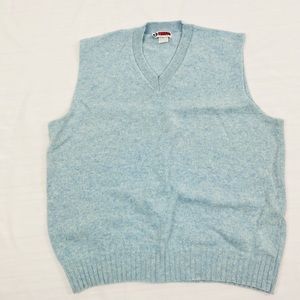 Vintage Tuxan sweater vest Shetland wool blend 2X Light Blue Made in USA